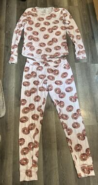 Pink Victoria Secret Size Small Donut Pajama Pant Long Sleeve Set